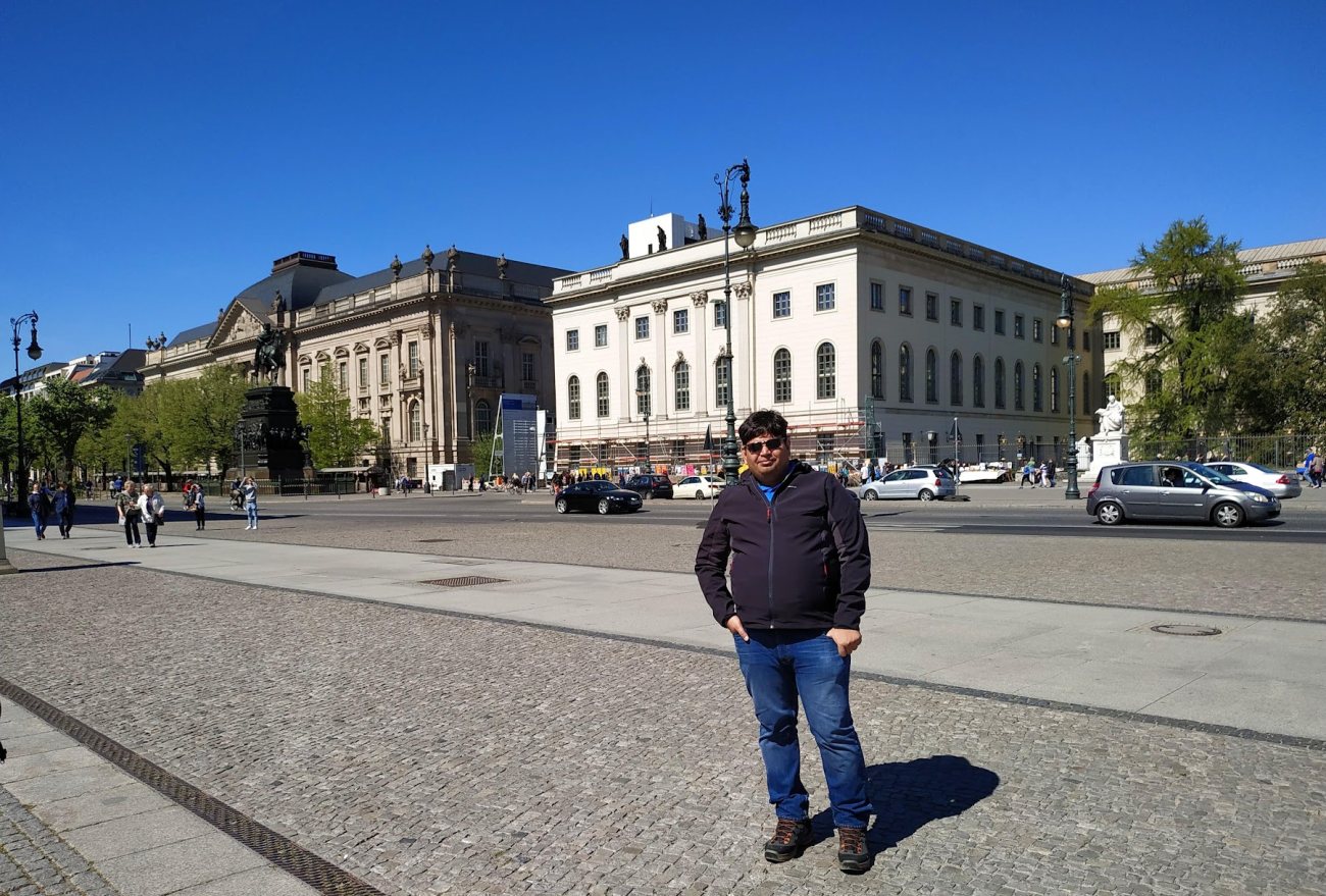 Vishwa Ranjan at Bebelplatz, Unter den Linden, Berlin