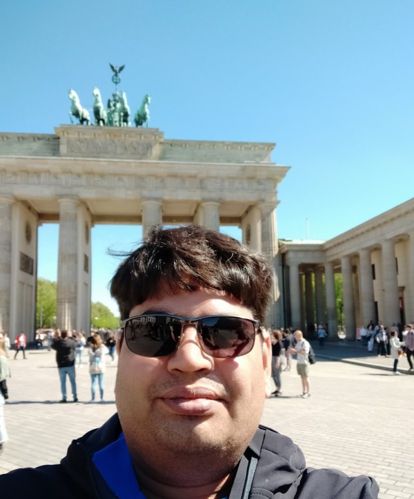 Vishwa Ranjan at the Brandenburg Gate, Berlin