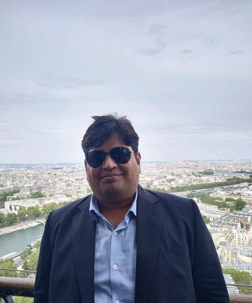 Vishwa Ranjan above Paris, from the Eiffel Tower